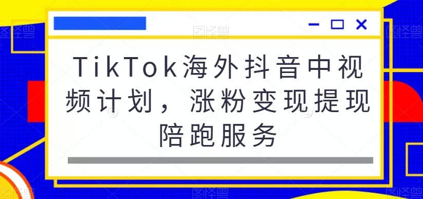TikTok海外抖音中视频计划,涨粉变现提现陪跑服务