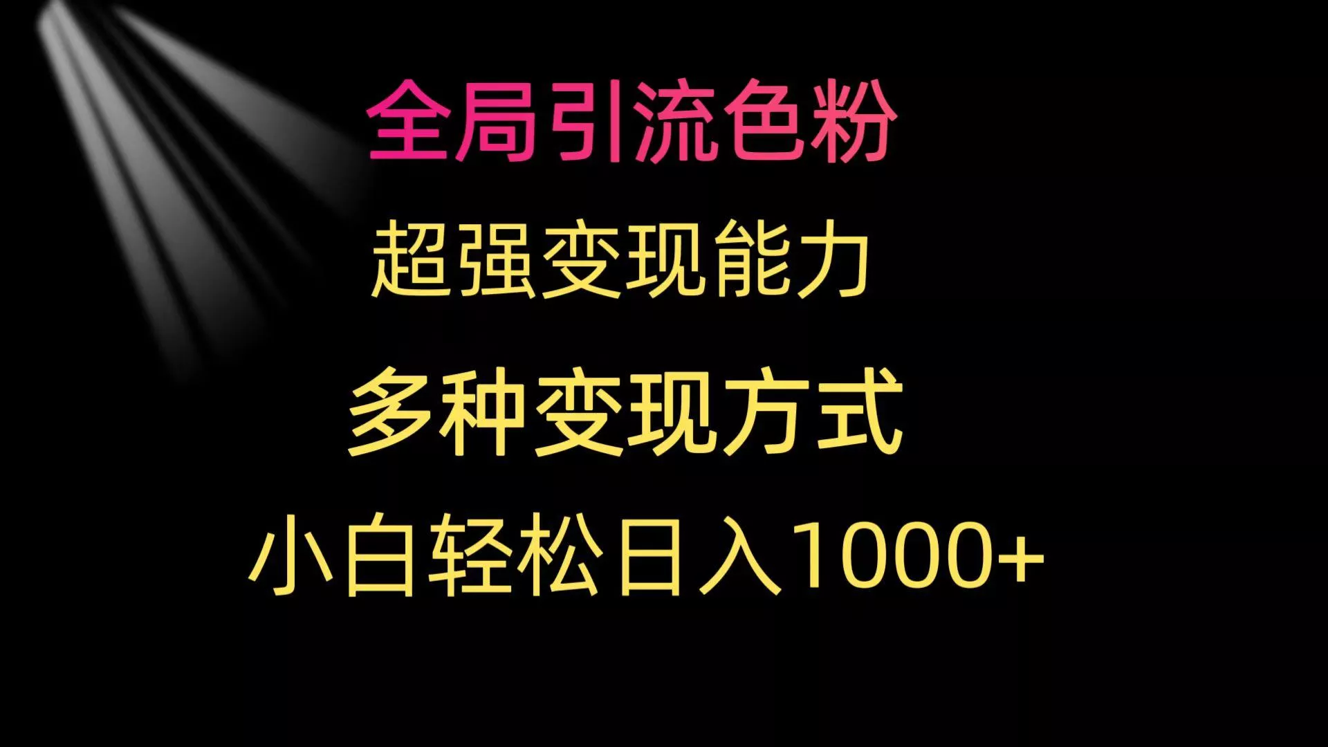 (9680期)全局引流色粉 超强变现能力 多种变现方式 小白轻松日入1000+