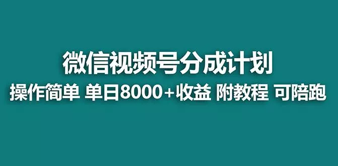 【蓝海项目】视频号分成计划最新玩法，单天收益8000+，附玩法教程，24年...