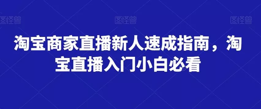淘宝商家直播新人速成指南,淘宝直播入门小白必看