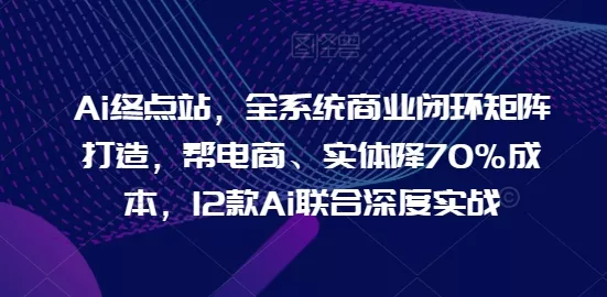 Ai终点站,全系统商业闭环矩阵打造,帮电商、实体降70%成本,12款Ai联合深度实战【0906更新】