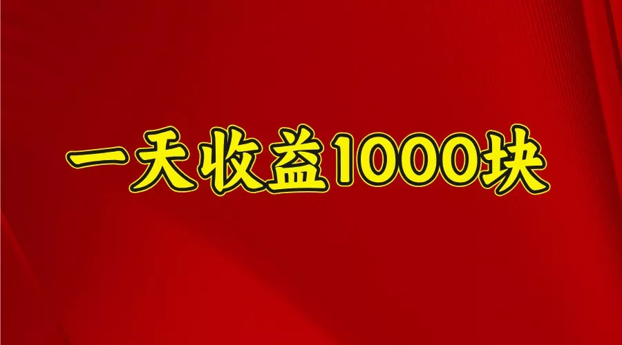 一天收益1000块，2025全网首发