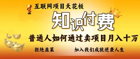 互联网项目天花板，知付付费项目，普通人如何通过卖项目月入十个，拒绝韭菜【揭秘】