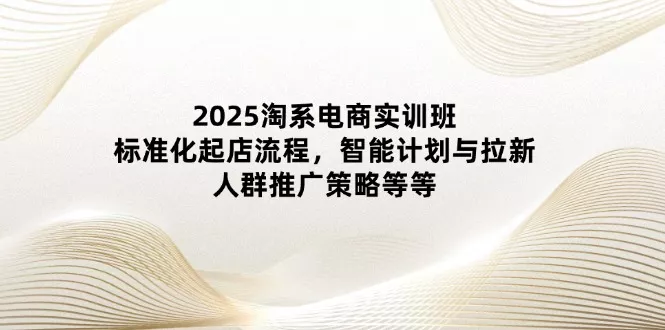2025淘系电商实训班：标准化起店流程，智能计划与拉新，人群推广策略等等