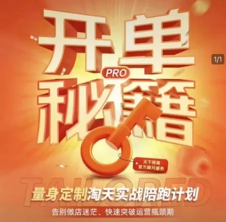 淘宝开单秘籍PRO，量身定制淘天实战陪跑计划，告别做店迷茫、快速突破运营瓶颈期