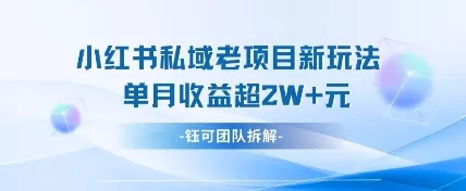 小红书私域项目新玩法,单月变现过W+