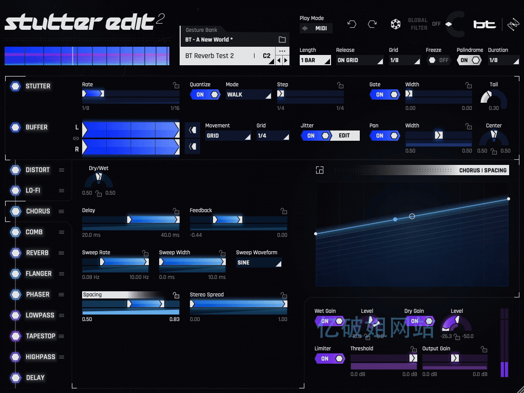 iZotope Stutter Edit for Mac v2.1.0 MIDI缓冲效果插件