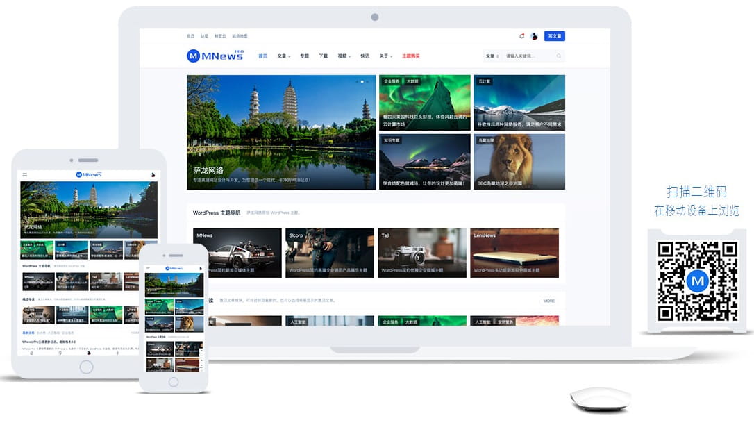 萨龙龙自媒体主题 MNews Pro v4.8.0 解除域名无限制版